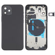 Couverture arrière de la batterie (avec touches latérales et plateau de carte et puissance + Volume Flex Câble et module de chargement sans fil) pour iPhone 12 avec logo