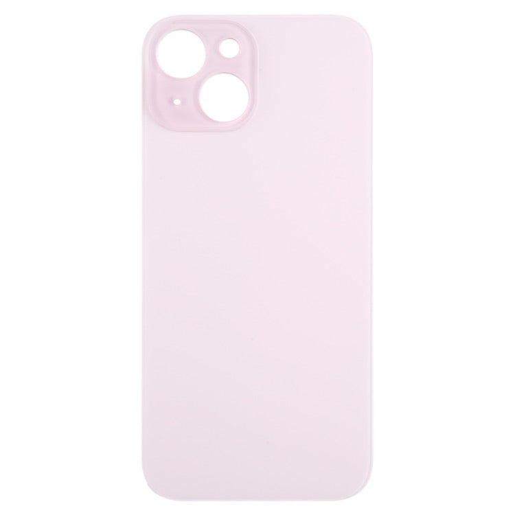 Pour iPhone 15 Remplacement facile Grand trou de caméra Couvercle de batterie arrière en verre (rose)