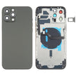 Couverture arrière de la batterie (avec touches latérales et plateau de carte et puissance + volume Flex Câble et module de chargement sans fil) pour iPhone 12 Pro Max (Noir) avec logos