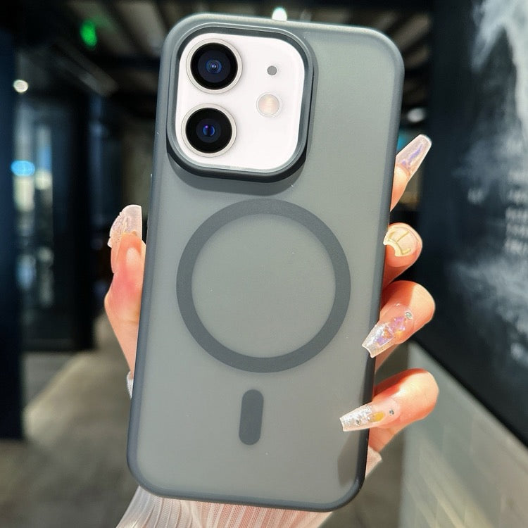 Pour iPhone 11 Étui de téléphone hybride PC Magsafe transparent en TPU (noir)