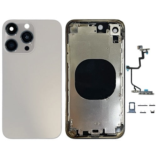 Châssis arrière avec apparence imitation de l'iP15 Pro pour iPhone XR avec logo (gris titane )