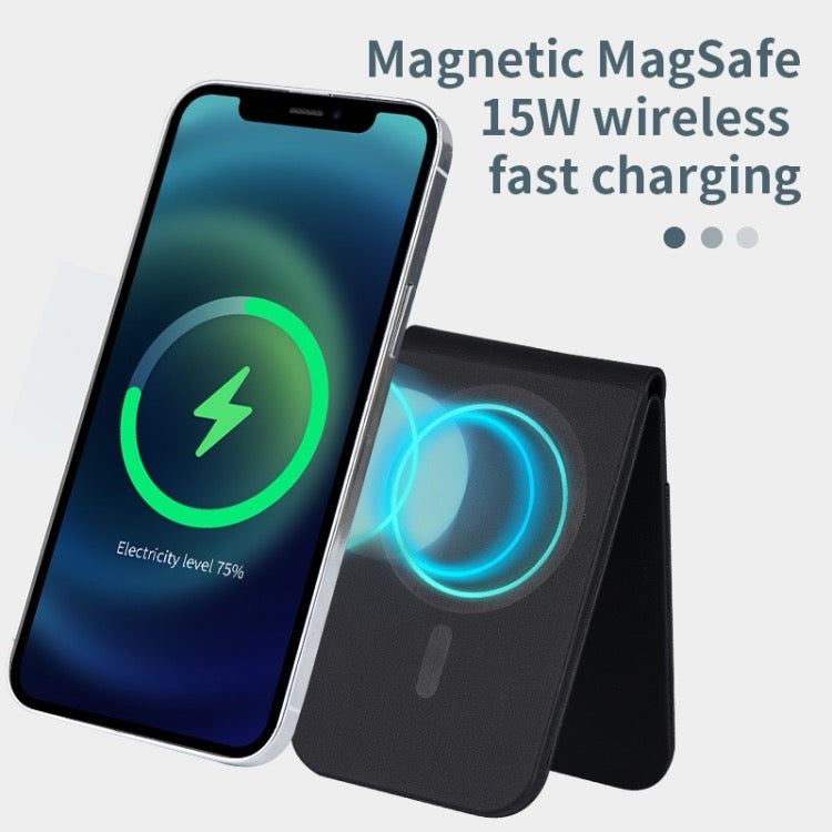 3 in 1 Cellphone Magnetic Wireless Charger Card
Holder Phone Bracket(Black)