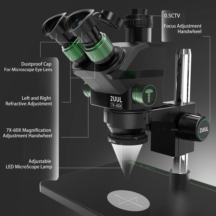 Microscope trinoculaire à zoom synchrone 7-60X 2uul MC7060-A1