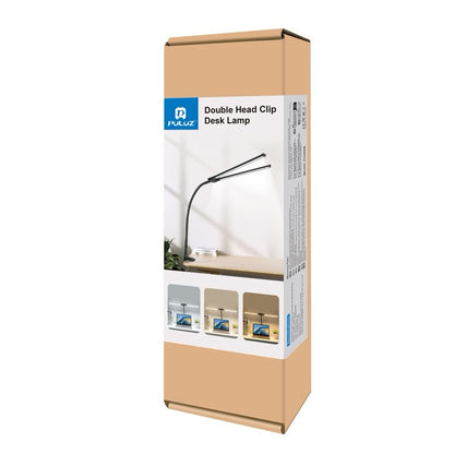 OPULUZ Lampe de bureau à double tête avec tube à col de cygne PULUZ (noir)