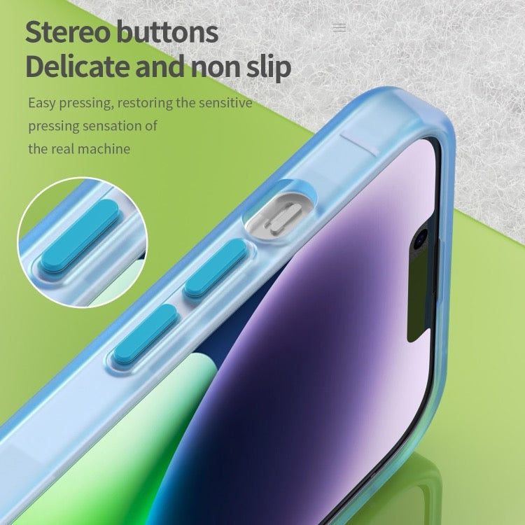 Pour iPhone 16 MagSafe givré translucide TPU + PC coque de téléphone à couverture complète (bleu)