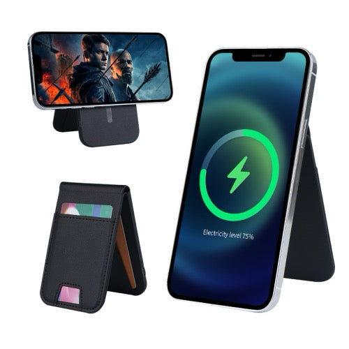 3 in 1 Cellphone Magnetic Wireless Charger Card
Holder Phone Bracket(Black)