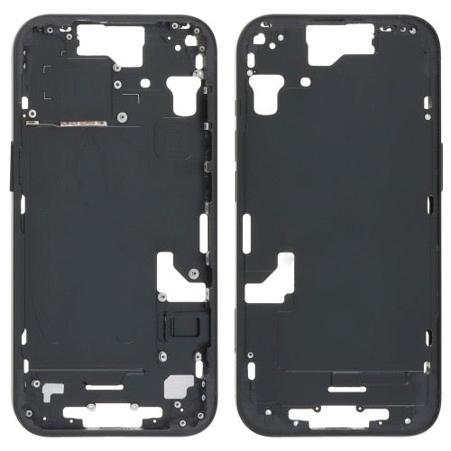 Pour iPhone 15 Cadre central Plaque de lunette avec touches latérales + plateau de carte, Version : Version CE UE (Noir)