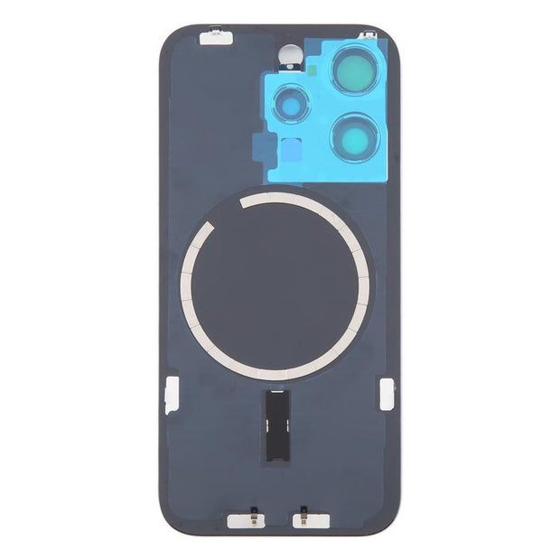 Pour iPhone 16 Pro Max Coque arrière de batterie en verre d'origine avec couvercle d'objectif d'appareil photo + aimant MagSafe (or) avec logo