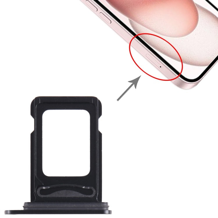 Pour iPhone 15 SIM + Plateau pour carte SIM (Noir)