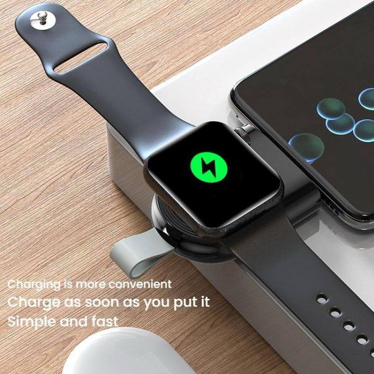 Chargeur sans fil magnétique portable pour Apple Watch 1/2/3/4/5/6/7/8/9/10/SE, chargeur sans fil intelligent de type C (blanc)