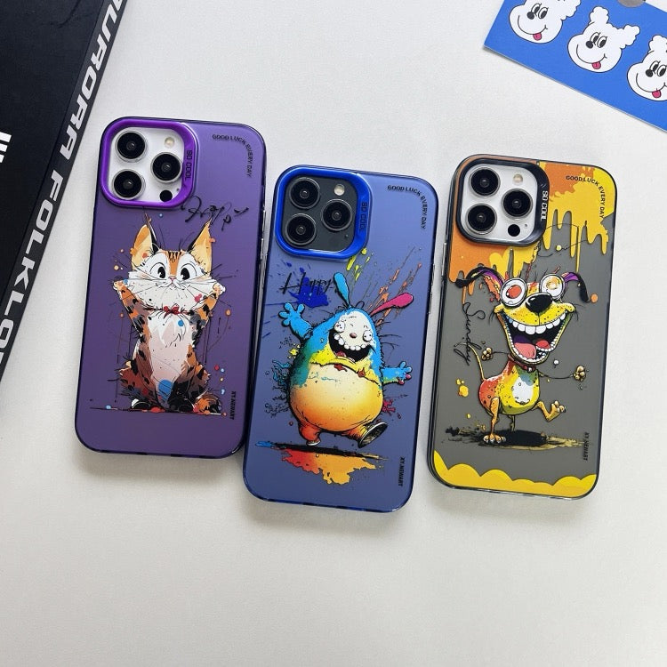 Coque d’iPhone 11 Double Couche Couleur Argent Série
Animal Peinture À L'huile Téléphone Cas (Duck Rush)