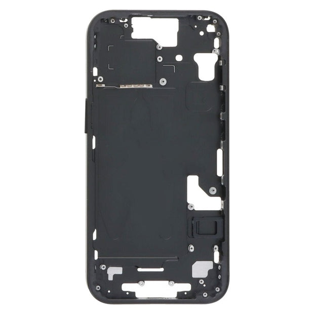 Pour iPhone 15 Cadre central Plaque de lunette avec touches latérales + plateau de carte, Version : Version
CE UE (Noir)