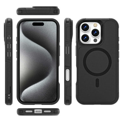 Coque iPhone 16 Pro Armor Magsafe PC Hybrid TPU Phone Case (Noir)