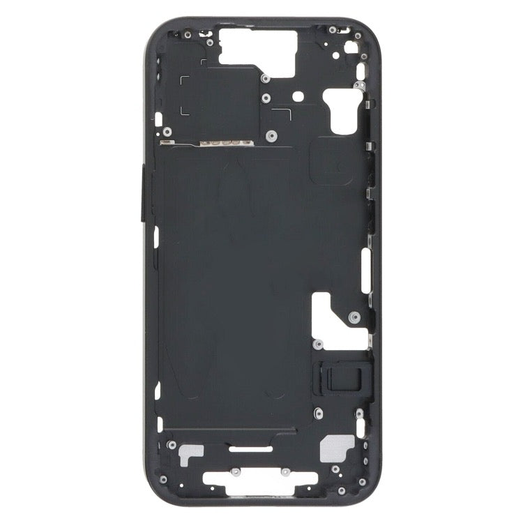 Pour iPhone 15 Cadre central Plaque de lunette avec touches latérales + plateau de carte, Version : Version CE UE (Noir)