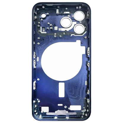 Pour iPhone 17 Pro – Cadre central avec cache-objectif bleu | Pièce de remplacement haute qualité