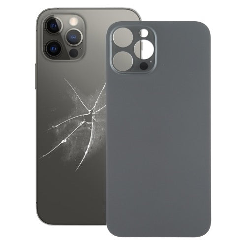 Couverture arrière de batterie de grand trou de caméra de remplacement facile pour iPhone 12 Pro Max avec logo