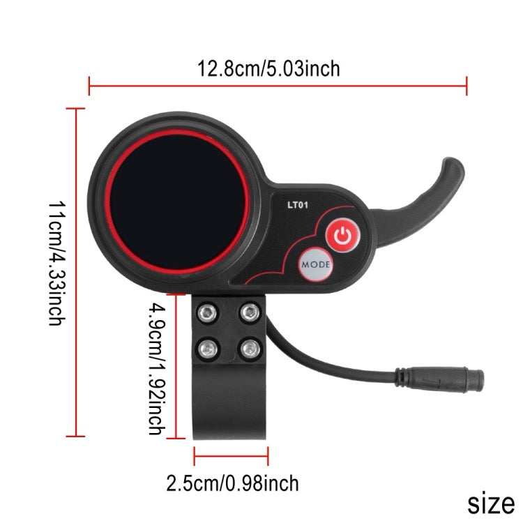 Instrument de Scooter électrique à affichage LT01 à 6 broches, pour Kaabo Mantis8 / Mantis10 / WOLF WARRIOR X