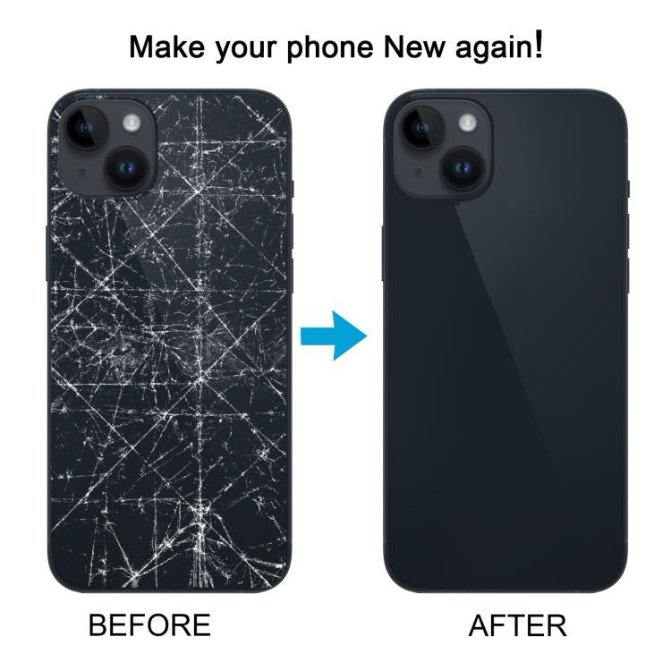 Vitre arrière noire pour iPhone 14 avec objectif caméra intégré avec logo