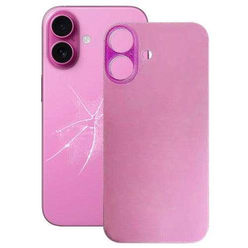 Vitre Arrière en Verre de Remplacement pour iPhone 16 - Réparation Facile et Compatible (Rose)