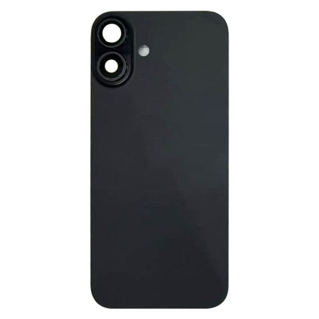 Pour iPhone 16 Plus Cache arrière de batterie avec cache d'objectif d'appareil photo (noir) avec logo