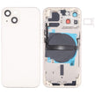 Châssis arrière iPhone 13 blanc avec logo, boutons latéraux, plateau SIM, câble volume et charge sans fil (avec logo)