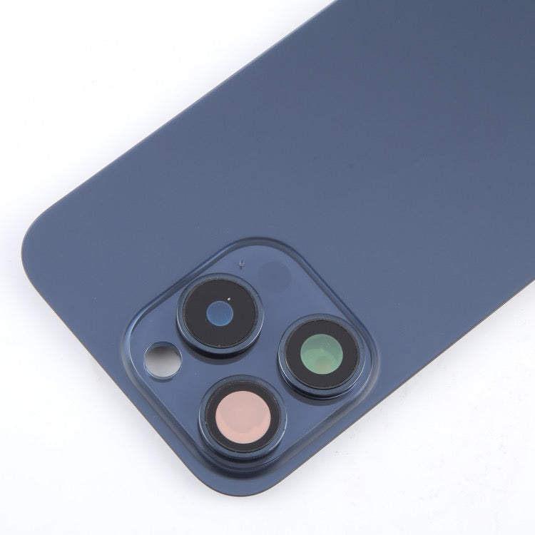 Pour iPhone 15 pro vitre arrière de la batterie avec couvercle d'objectif d'appareil photo + aimant MagSafe avec logo