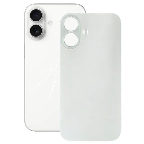 Vitre Arrière en Verre de Remplacement pour iPhone 16 Plus - Réparation Facile et Compatible (Blanc) avec logo