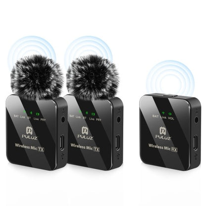 PULUZ Microphone cravate sans fil PULUZ 2 TX +
1 RX (noir)