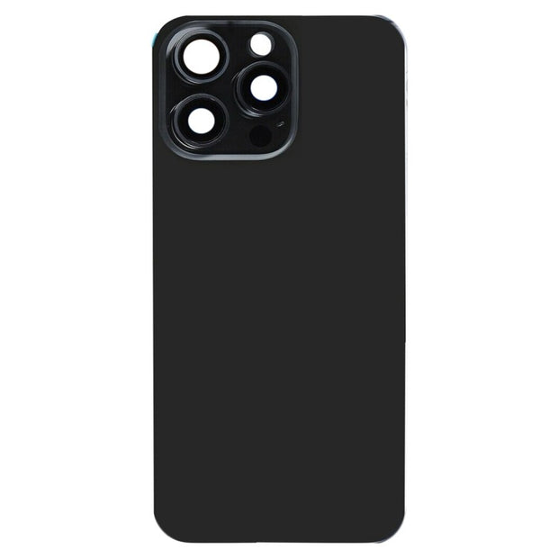 Pour iPhone 15 Pro Max Couvercle arrière de batterie en verre avec support de flash + module de chargement sans fil avec logo