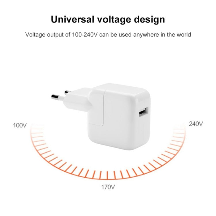 Chargeur USB 12W + Câble de données USB à 8 broches pour iPad / iPhone / iPod série EU - Wakeshopes