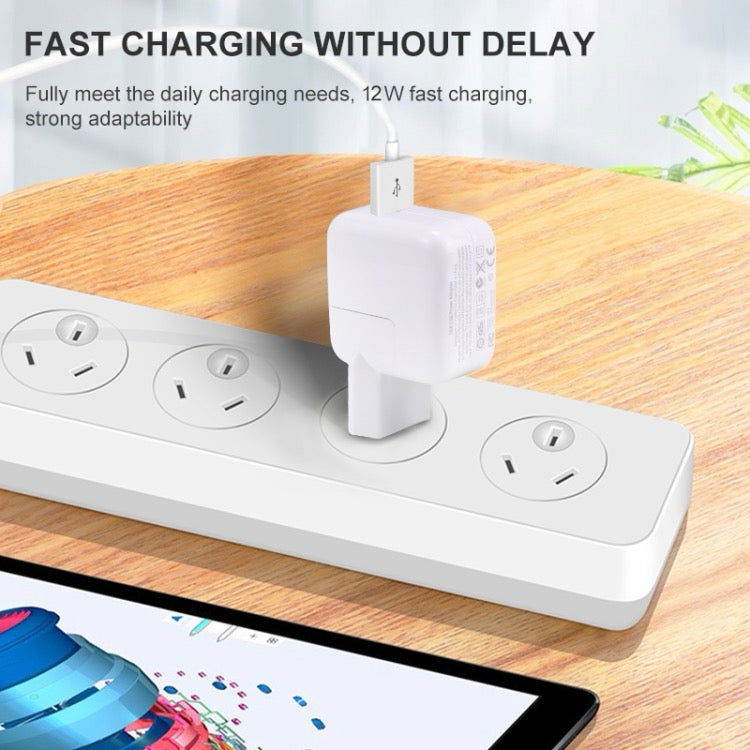 Chargeur USB 12W + Câble de données USB à 8 broches pour iPad / iPhone / iPod série EU - Wakeshopes