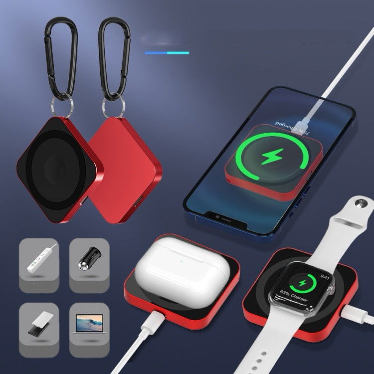 Chargeur sans fil magnétique 15W 3 en 1 pour Airpods de téléphone portable IWatch (noir) - Wakeshopes