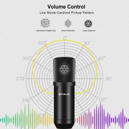 Condenser Microphone Studio Broadcast Professional Singing Microphone Kits with Suspension Scissor Arm & Metal Shock Mount et USB
Sound Card (noir) - Wakeshopes