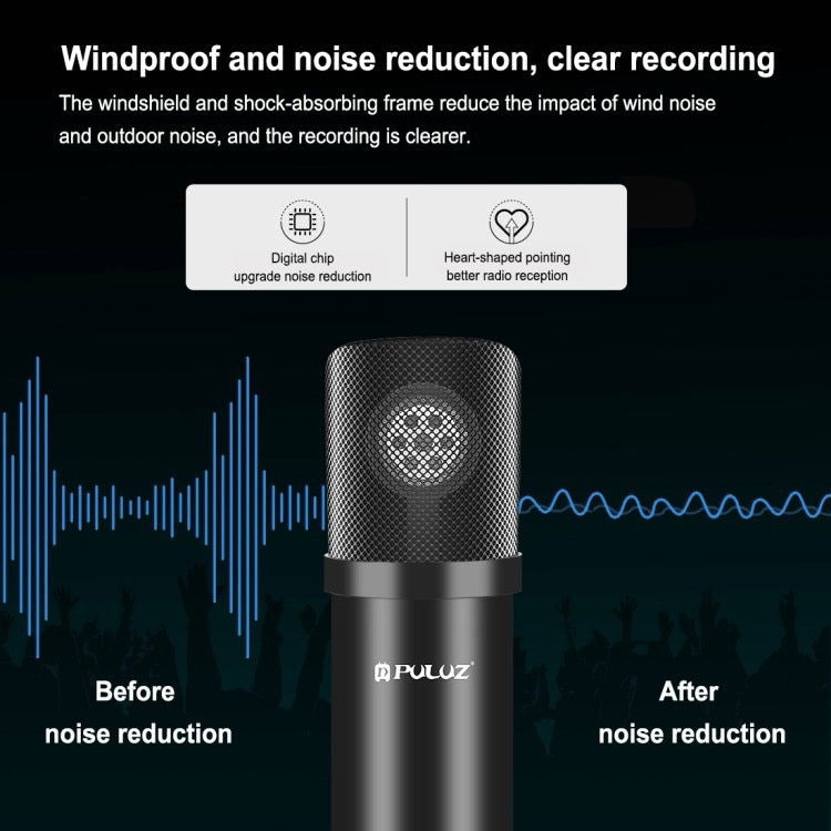 Condenser Microphone Studio Broadcast Professional Singing Microphone Kits with Suspension Scissor Arm & Metal Shock Mount et USB
Sound Card (noir) - Wakeshopes