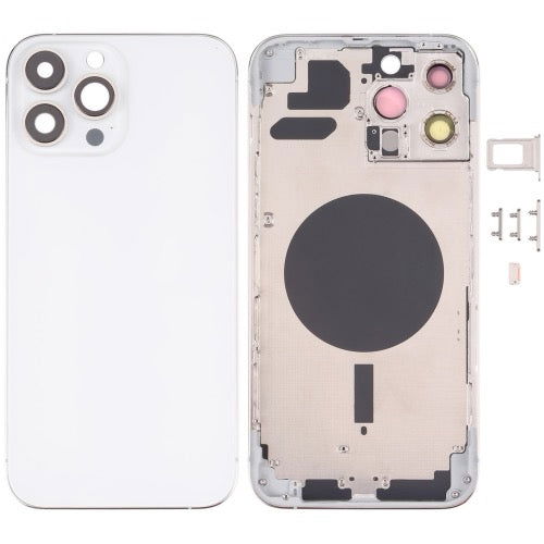 Couvercle de boîtier arrière avec plateau de carte SIM et lentille de la caméra pour iPhone 13 Pro Max avec logo - Wakeshopes
