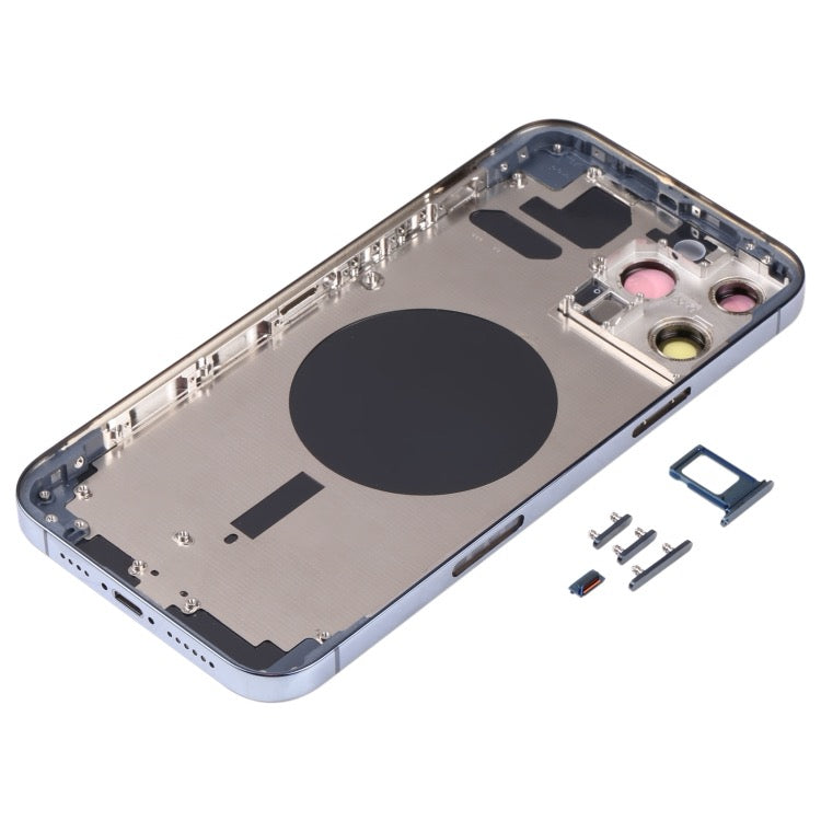 Couvercle de boîtier arrière avec plateau de carte SIM et lentille de la caméra pour iPhone 13 Pro Max avec logo - Wakeshopes