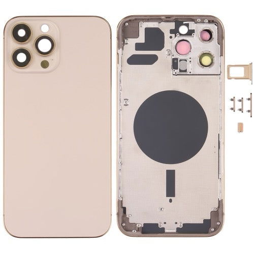 Couvercle de boîtier arrière avec plateau de carte SIM et lentille de la caméra pour iPhone 13 Pro Max avec logo - Wakeshopes
