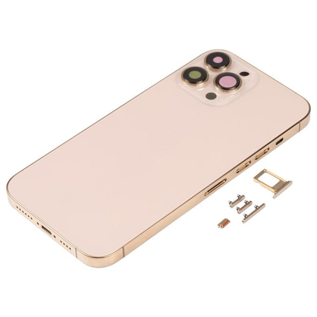 Couvercle de boîtier arrière avec plateau de carte SIM et lentille de la caméra pour iPhone 13 Pro Max avec logo - Wakeshopes