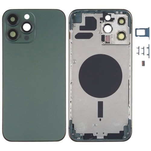 Couvercle de boîtier arrière avec plateau de carte SIM et lentille de la caméra pour iPhone 13 Pro Max avec logo - Wakeshopes