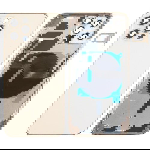Couverture arrière de la batterie (avec touches latérales et plateau de carte et puissance + volume Flex Câble et module de chargement sans fil) pour iPhone 12 Pro avec logo - Wakeshopes