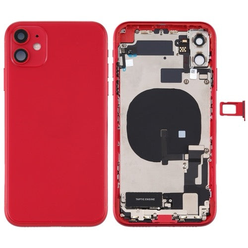 Ensemble de couvercle arrière de batterie (avec touches latérales et bouton d'alimentation + câble flexible de bouton de volume et module de charge sans fil et moteur et port de charge et haut-parleur sonnerie et plateau de carte et couvercle d'objectif d