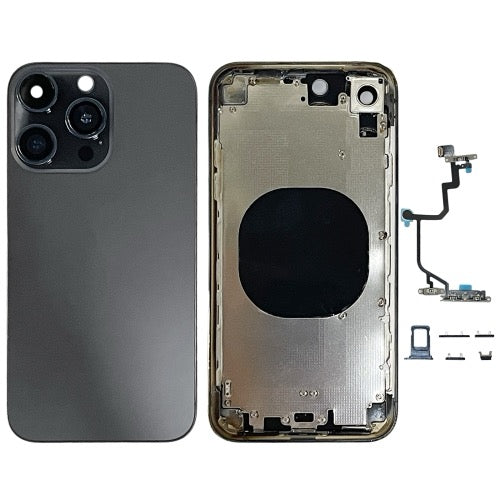 Châssis arrière avec apparence imitation de l'iP15 Pro pour iPhone XR avec logo (noir )