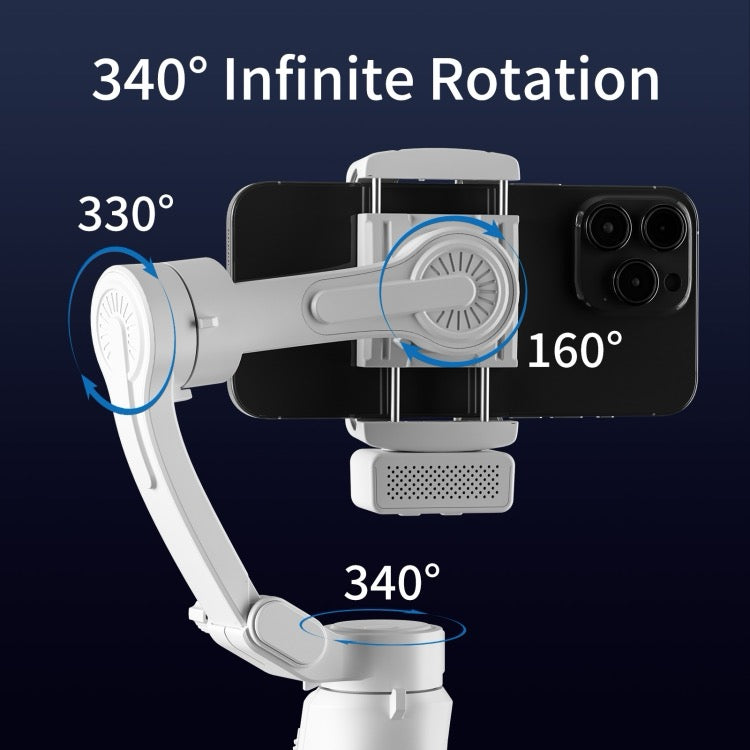 Stabilisateur portatif intelligent anti-tremblement à trois axes avec suivi du visage (blanc)