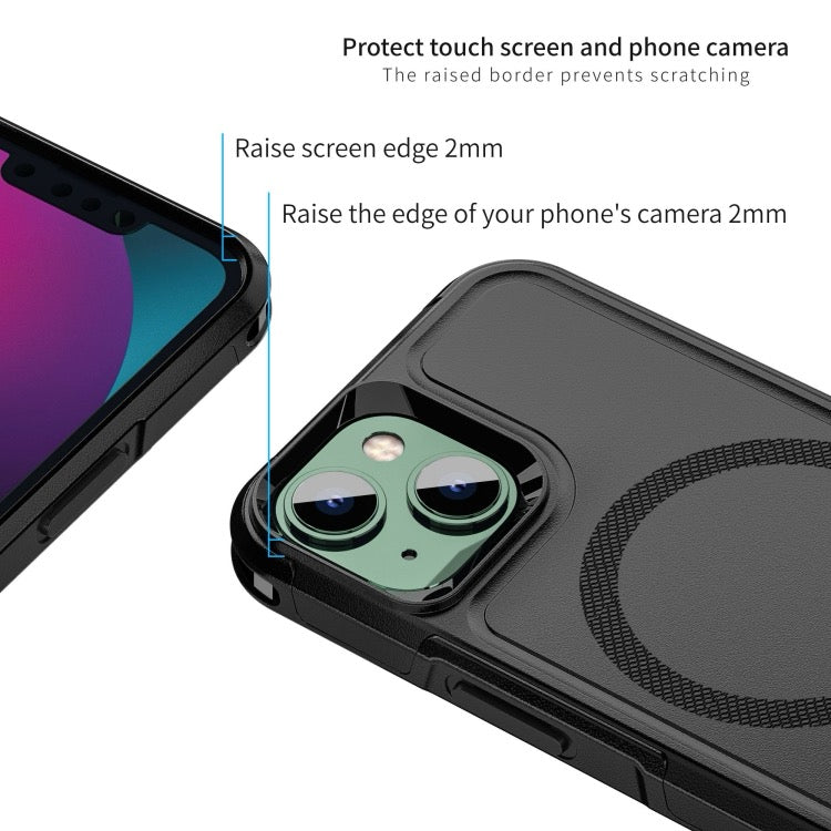 Coque iPhone 13 Armor Magsafe PC Hybrid TPU Phone Case (Noir)