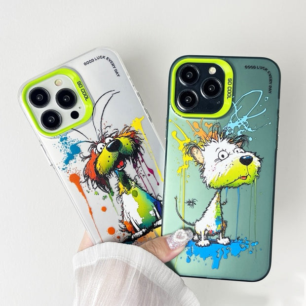 Coque d’iPhone 11 Double Couche Couleur Argent Série
Animal Peinture À L'huile Téléphone Cas (Duck Rush)
