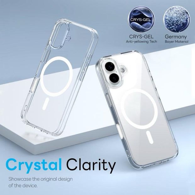 Pour iPhone 16 NORTHJO 3 en 1 PC Étui de téléphone magnétique avec film d'écran et film d'objectif (transparent)