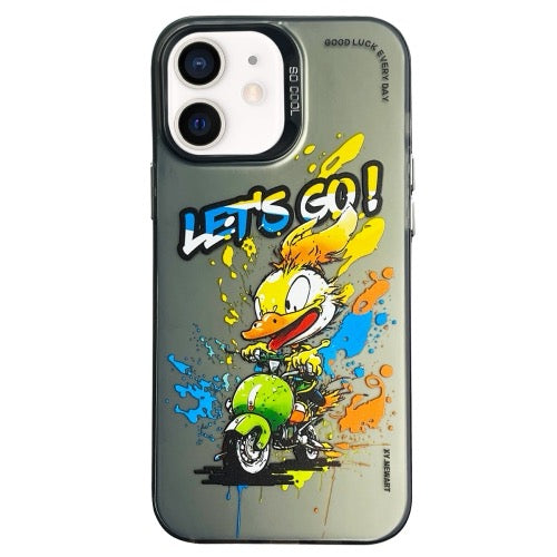 Coque d’iPhone 11 Double Couche Couleur Argent Série
Animal Peinture À L'huile Téléphone Cas (Duck Rush)