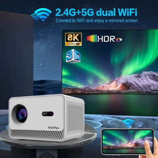 Projecteur M10 Plus 1280x720P, WIFI 2.4G/5G,
Bluetooth 5.2, système Android 11, Home cinéma