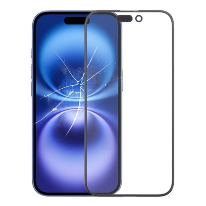 Pour iPhone 16, lentille extérieure en verre pour écran avant avec adhésif optiquement transparent OCA