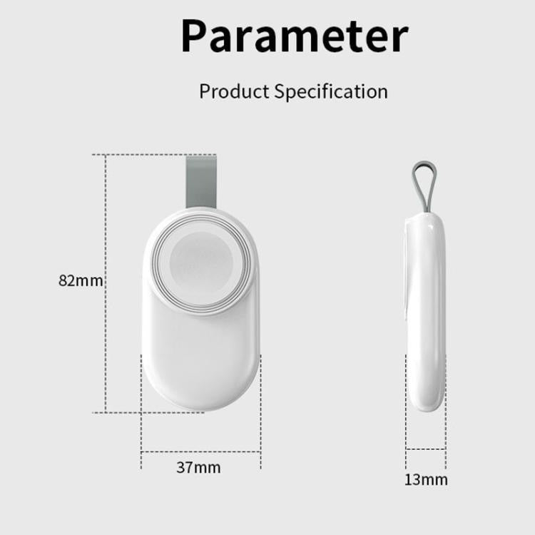 Chargeur sans fil magnétique portable pour Apple Watch 1/2/3/4/5/6/7/8/9/10/SE, chargeur sans fil intelligent de type C (blanc)